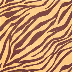 Tissu en coton avec des rayures z�br�es marron sur fond beige Tissu par Michael Miller