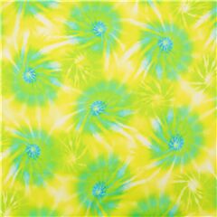 Tela de algod�n atado despintado remolinos espirales tonos verdes batik sarong Tela de Michael Miller