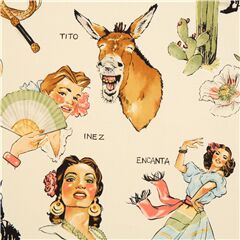 Mujeres Bailando Folcl�rico Vaqueros Cactus Tela de Alexander Henry