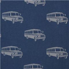 Jacquard Autobus Grigi Ripetuti Sparsi Blu Stretching Tessuto di Echino Fabrics