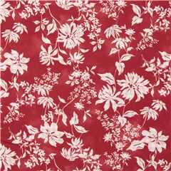 Tela campo y granja algod�n rojo con flores r�sticas blancas Tela de Michael Miller