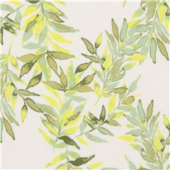 Watercolour Green Leaves Branches Stretch Fabric by Art Gallery Fabrics