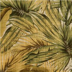 Tela dobby japonesa con textura hoja planta tropical palma verde Tela de Japanese Indie