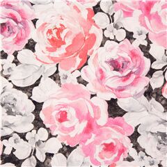 Tela gris rosas estilo acuarela grandes color rosa salm�n Retazo (Retazo)