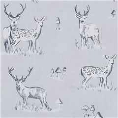 Chop It like Its Hot Grey Deer Mushrooms Fabric by Dear Stella
