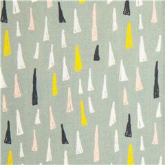Tela algod�n gris verde con tri�ngulos dibujo alargado Tela de Michael Miller