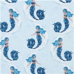 Mermaid with Moons Constellations Fabric by Dear Stella
