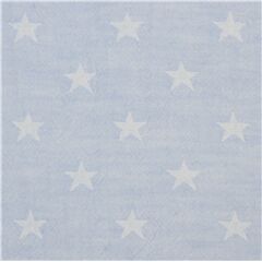 Tela jacquard de hilos te�idos azul claro con estrellas Tela de Kokka