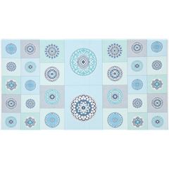 Tela recuadro c�rculo verde azul claro Circle Patch Panel Tela de Michael Miller