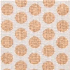 Tela crema claro con lunares c�rculos marrones Tela de Japanese Indie