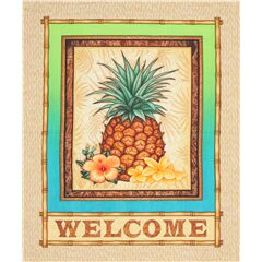 tessuto ananas pannelli plumeria fiori ibisco QT Fabrics Tessuto di Quilting Treasures