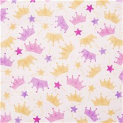Tela rosa claro de algod�n coronas estrellas varita m�gica Tela de Michael Miller