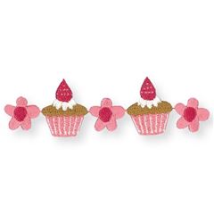 toppa iron-on fiori rosa cupcake 1 pezzo di Japanese Indie