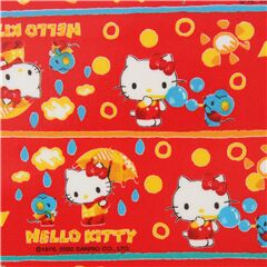 Retro Hello Kitty Raining Joey Mouse Stripe Fabric by Hello Kitty Fabric by Sanrio