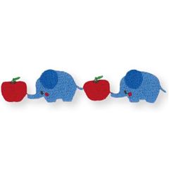toppa iron-on mele rosse elefanti blu 1 pezzo di Japanese Indie