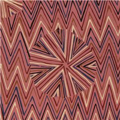 Tela rosa pardo con zig zag y c�rculos estrellados Tela de Alexander Henry