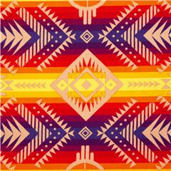 Red Traditional Tucson Serape Geometric Bands Fabric by Elizabeth's Studio