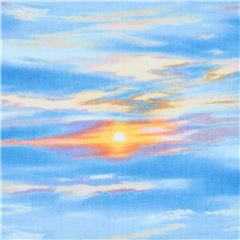 tessuto blu cielo sole Landscape Medley Tessuto di Elizabeth's Studio