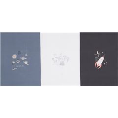 Stargazer Inspirational Phrases Space Panel Stretch Fabric by Art Gallery Fabrics