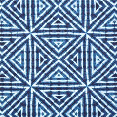 Tela batik dise�o geom�trico simetr�a azul tri�ngulo cuadrado Tela de Michael Miller