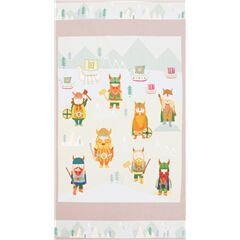 tessuto vichinghi spade elmi montagne USA pannelli cotone Tessuto di Quilting Treasures