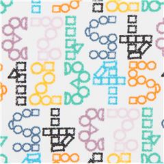 Tela blanca de Art Gallery Fabrics con estampado de n�meros Retazo (Retazo)