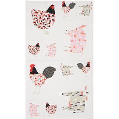 Tela blanca de animales en panel de Moda Tela de Japanese Indie