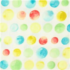 Tela blanca de algod�n con lunares de colores Tela de Michael Miller
