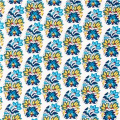 Wei�er Stoff mit blauem Paisley-Wiederholungsmotiv Stoff von Liberty Fabrics