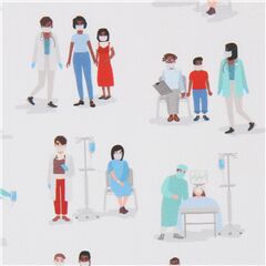 Frontline Heroes Doctors Nurses Patients Fabric by Robert Kaufman