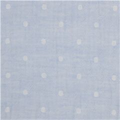 Tela jacquard de hilos te�idos azul claro con lunares Tela de Kokka