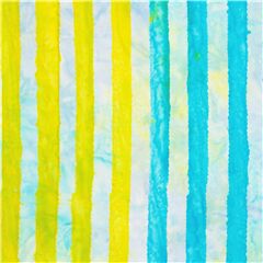 Tela de rayas amarillo verde azul algod�n sarong batik artesanal despintado Tela de Michael Miller