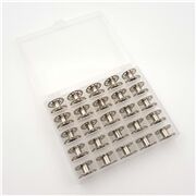 Caja de 25 canillas de metal clase 15A para m&aacute;quina de coser 20mm x 11mm
