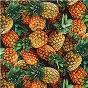 tela de fruta con pi&ntilde;as tropicales Retazo