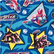 Tela oxford azul con licencia animaci&oacute;n Kamen Rider Revi and Vice Jap&oacute;n