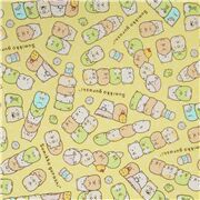 Kokka tela oxford amarilla hilera pila Sumikkogurashi mini lunares
