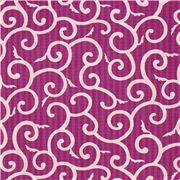 Tela rosa dobby de Jap&oacute;n estampado blanco espiral tallo