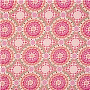Tela rosa con mandala dise&ntilde;o geom&eacute;trico c&iacute;rculos Xs