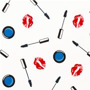 tela de maquillaje con m&aacute;scara pintalabios algod&oacute;n