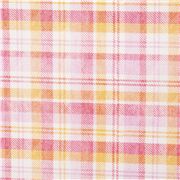 tela de algod&oacute;n plaid cuadros naranja y rosa coral blanco
