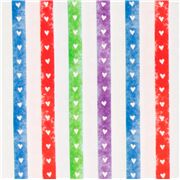 Tela multicolor de rayas coraz&oacute;n blanco