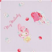 Tissu Oxford &agrave; double bordure violet clair avec My Melody et des desserts coupon