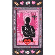 Nurses Angels on Earth tela rosa panel enfermera coraz&oacute;n rojo