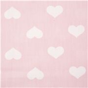 Tela oxford rosa de Jap&oacute;n con grandes corazones rosa claro