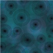 tela t&eacute;cnica punto ba&ntilde;o verde azul c&iacute;rculo espiral