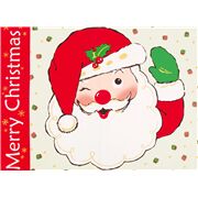 Tela con panel gran Santa Claus letrero Merry Christmas