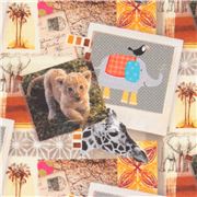 Tela con animales de colores