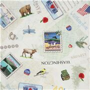 Tela viajes EE. UU. sello icono Washington