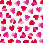 Tela blanca lluvia corazones rosa rojo degradados EE. UU.