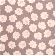 Estampado flor blanca tela popelina gris topo mini lunares naranja de Jap&oacute;n